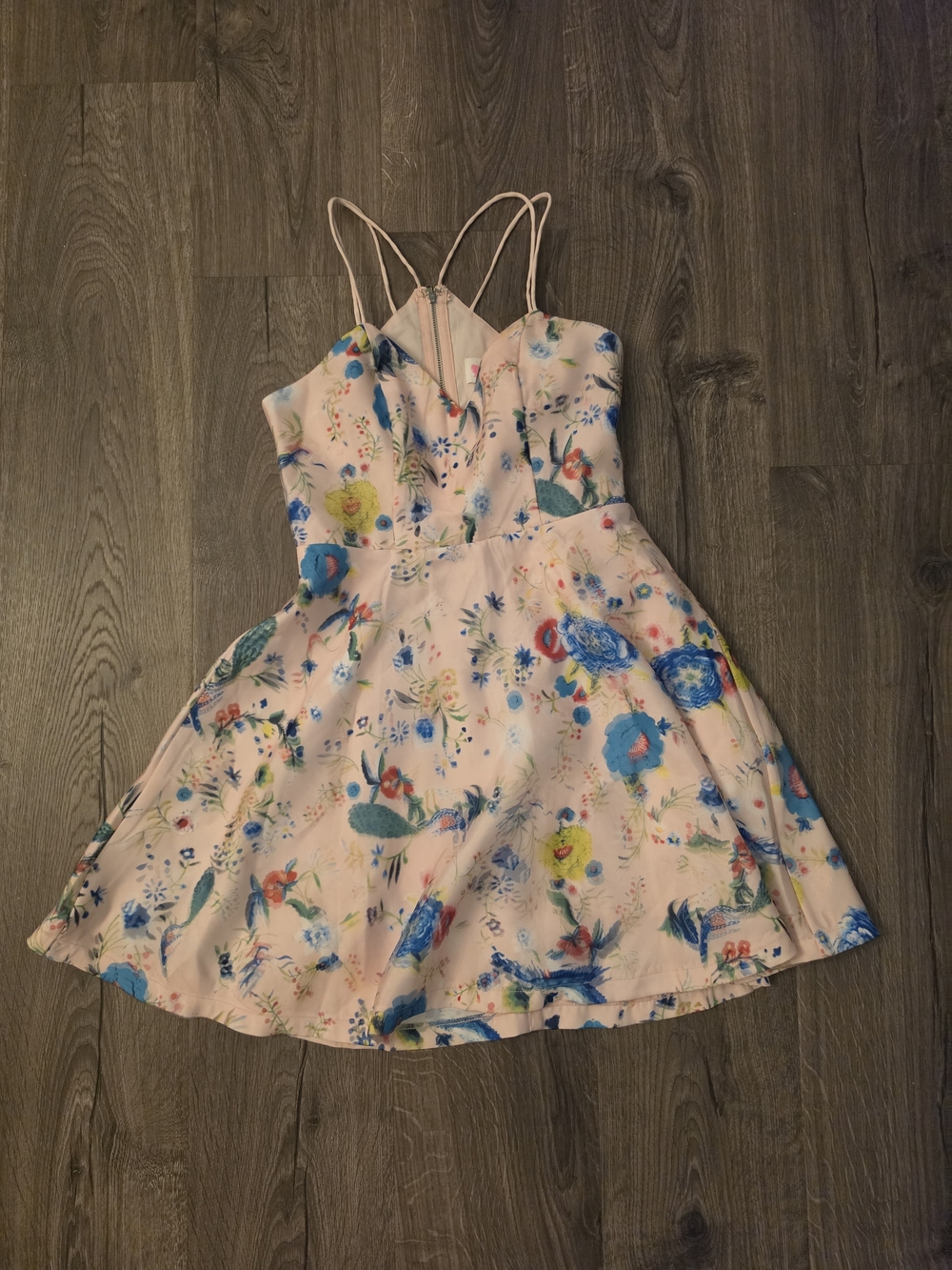 L'ATISTE Pink Floral Spaghetti-Strap Girls Dress